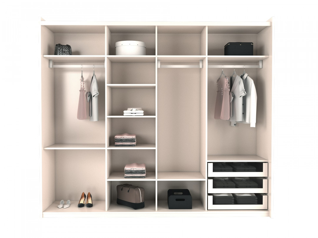 Blush 6 kapaklı gardrop (çekmeceli)